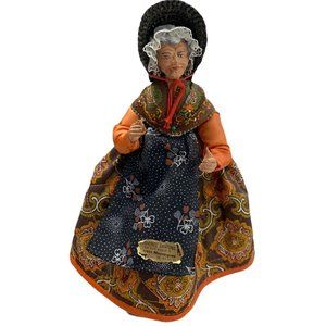 Vintage French Province Santons Folk Art Fall Witch Old Lady Doll Figurine 10 3/
